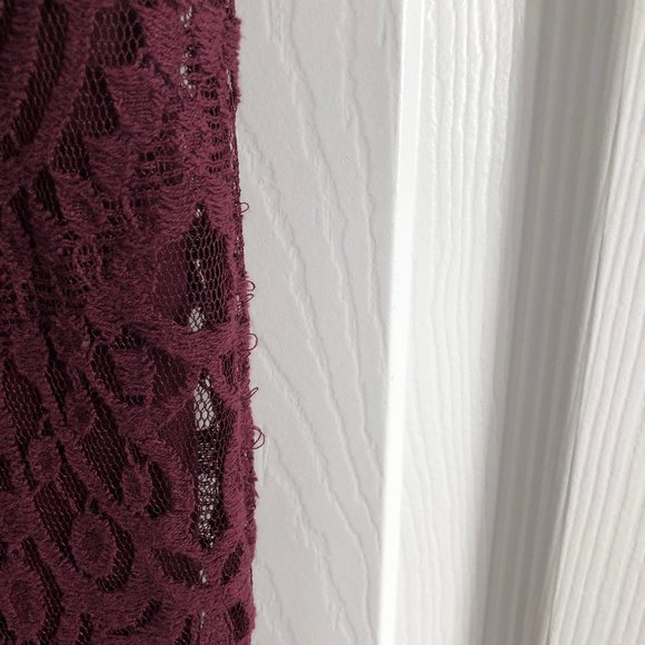 DIVIDED Maroon Lace Mini Dress | 8 (XS) - Picture 4 of 6